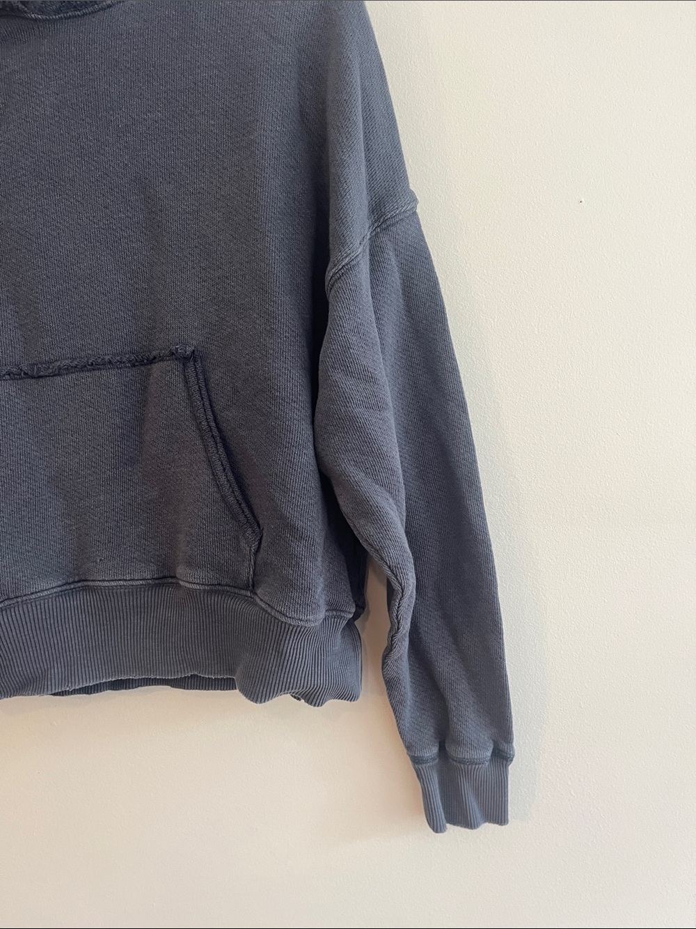 American Eagle Outfitters Washed Navy Blue Crewneck Hoodie - Picture 3 of 5